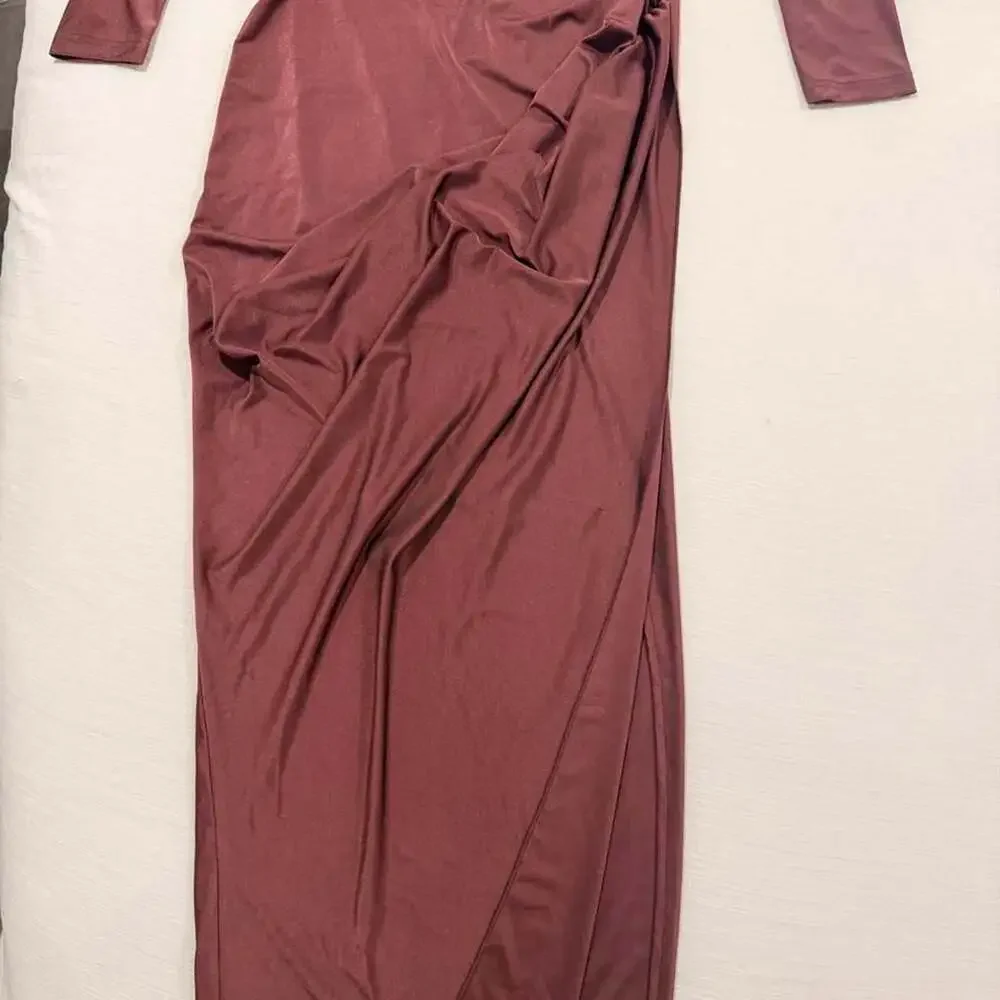 Shein Matching Long Sleeve Top and Maxi Skirt Set Size S Mauve